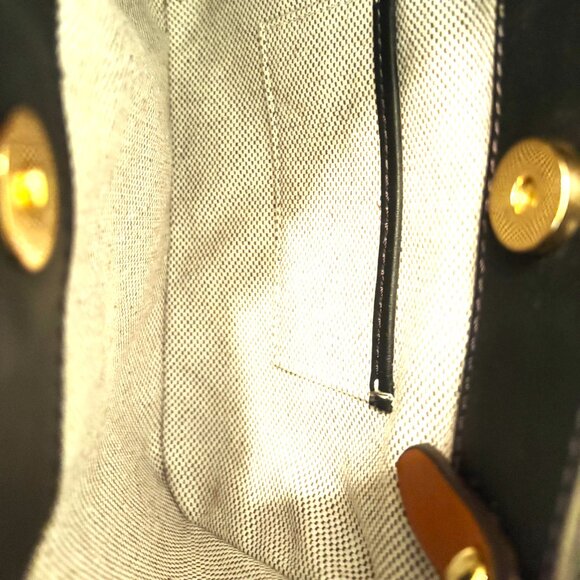 Dooney & Bourke Black Leather Shoulder/Handbag with Gold Trim NWT Dust Bag - Picture 9 of 12